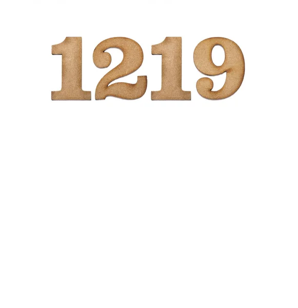 Tahtadan 1219 Numara Beyaz Arka Planda Izole Edilmiş — Stok fotoğraf