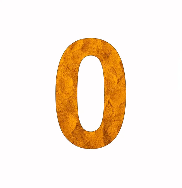 Number Turmeric Organic Powder Background — Stock fotografie