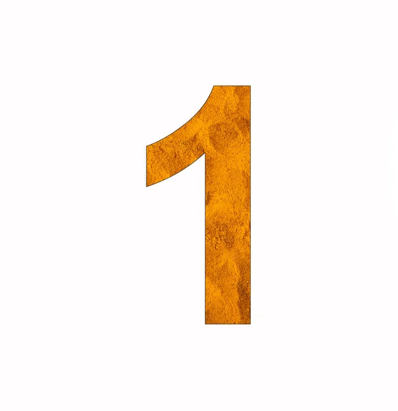 Number One Digit Turmeric Background — Fotografia de Stock