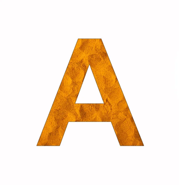 Letter Turmeric Background Uppercase Alphabet — Stock Photo, Image