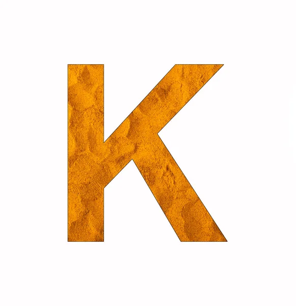 Letter Turmeric Background Uppercase Alphabet — Stok fotoğraf