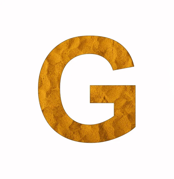 Letter Turmeric Background Uppercase Alphabet — 스톡 사진