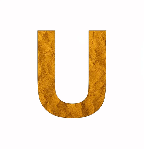 Alphabet Letter Turmeric Powder Background — 스톡 사진