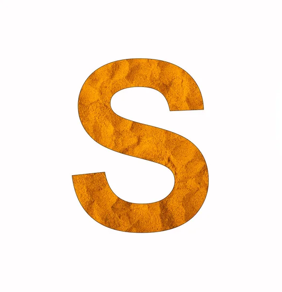 Alphabet Letter Turmeric Powder Background — 스톡 사진