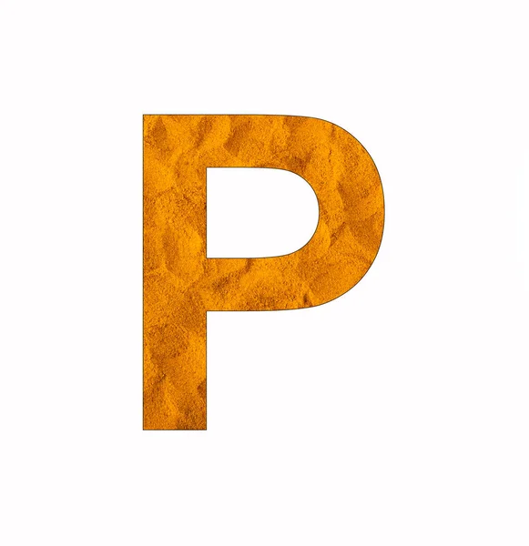 Letter Turmeric Background Uppercase Alphabet — Stok fotoğraf