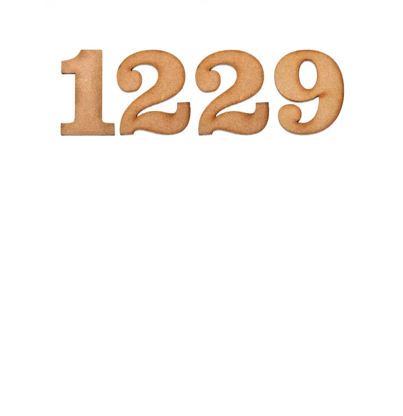 Number 1229 Wood Isolated White Background — Stock Photo, Image