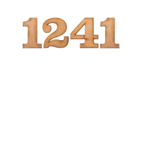 Number 1241 Wood Isolated White Background — Photo