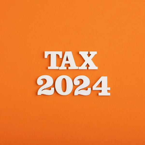 Zahlung Der Steuern Für Das Jahr 2024 Weiße Zahlen Auf — Stockfoto
