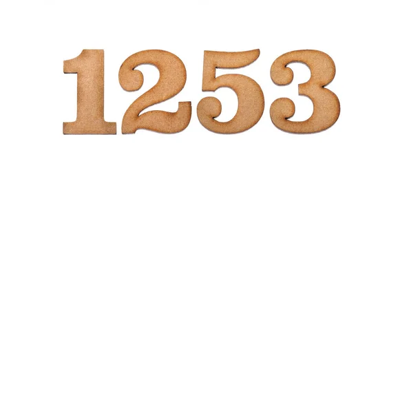 Numer 1253 Drewnie Izolowany Białym Tle — Zdjęcie stockowe