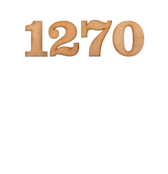1270 Numara Beyaz Arkaplanda Izole Edilmiş Bir Tahta Parçası — Stok fotoğraf