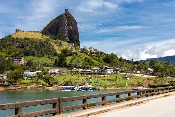 Steep steps rising up Piedra el Penol, Colombia. Stock Photo