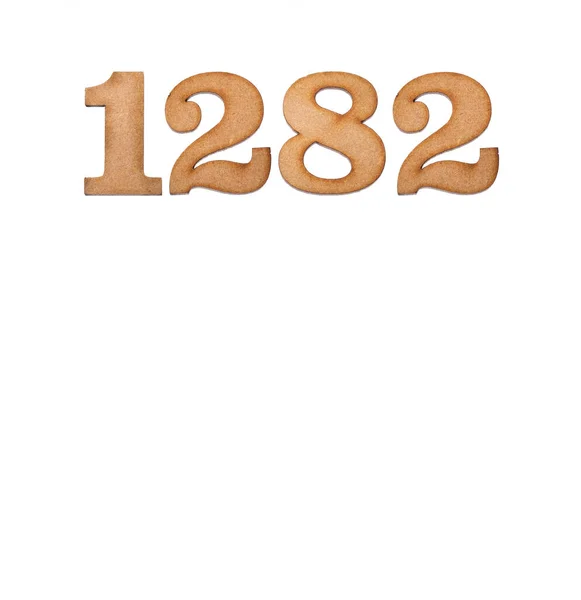 Номер 1282 Древесина Изолирована Белом Фоне — стоковое фото