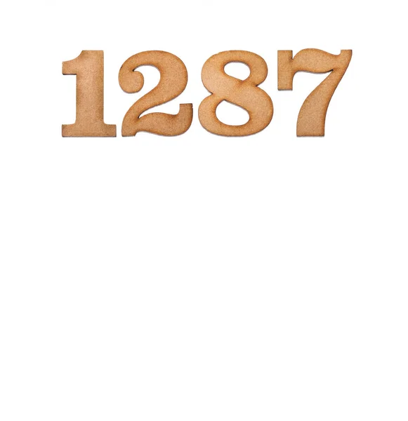 Номер 1287 Дереве Изолирован Белом Фоне — стоковое фото