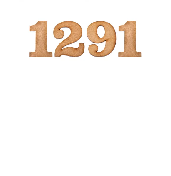 Номер 1291 Дереве Изолирован Белом Фоне — стоковое фото
