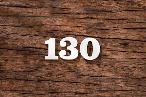 Číslo 130 Dřevě Izolované Venkovském Pozadí — Stock fotografie