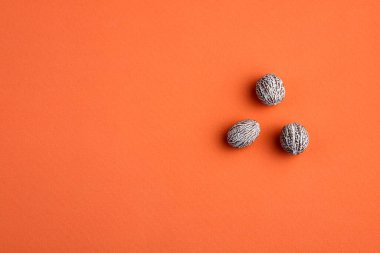 Organik hindistan cevizi kokulu tohumlar, Myristica. Doğal yiyecek.