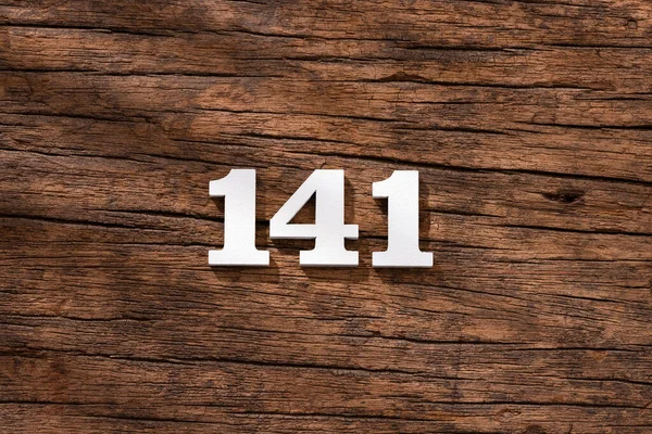 Номер 141 Кусок Дерева Деревенском Фоне — стоковое фото