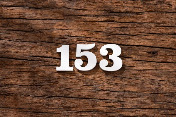 Number 153 Piece Rustic Wood Background — Stock Photo, Image