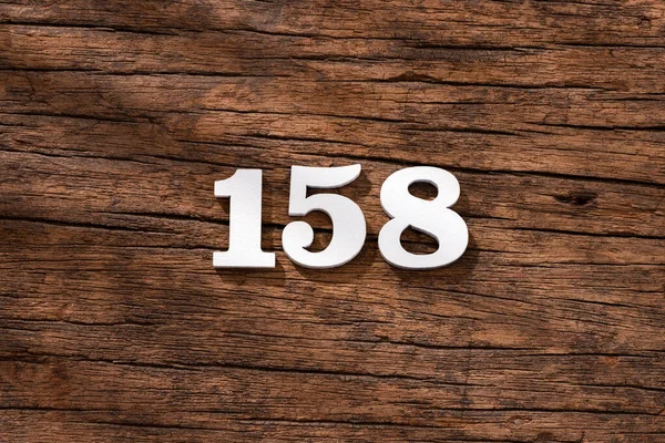 Číslo 158 Dřevě Izolované Venkovském Pozadí — Stock fotografie