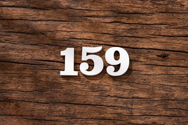 Номер 159 Кусок Дерева Деревенском Фоне — стоковое фото