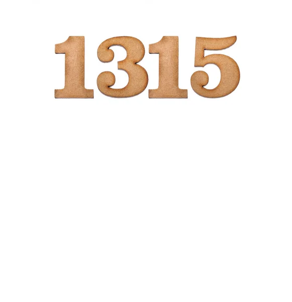 Число 1315 Дереве Изолированное Белом Фоне — стоковое фото
