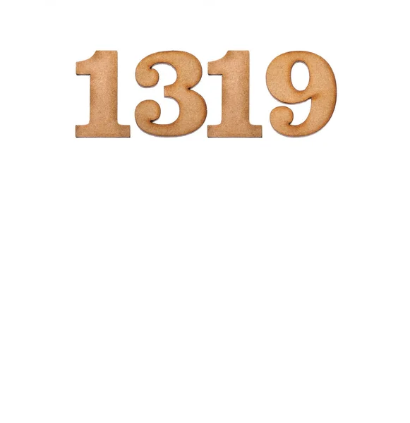 Número 1319 Madera Aislado Sobre Fondo Blanco — Foto de Stock
