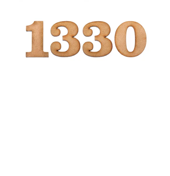 1330 Numara Beyaz Arkaplanda Izole Edilmiş Bir Tahta Parçası — Stok fotoğraf