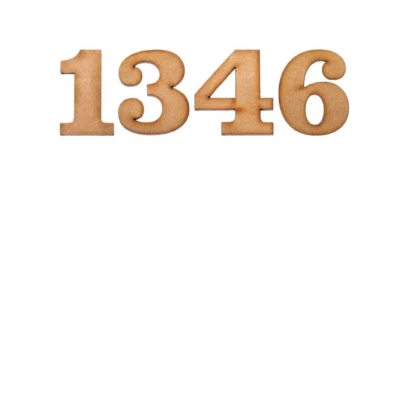Nummer 1346 Virke Isolerat Vit Botten — Stockfoto