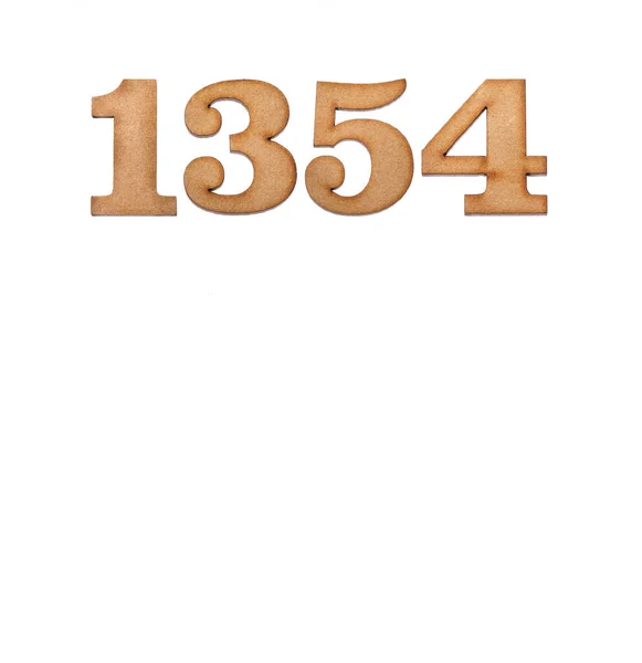 Nummer 1354 Virke Isolerat Vit Botten — Stockfoto