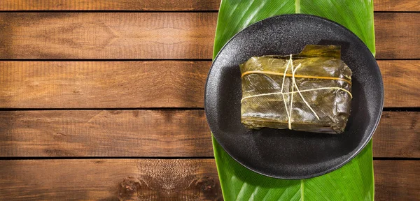 Colombian Tamales Recipe Steamed Banana Leaves Traditional Gastronomy Colombia — Stockfoto
