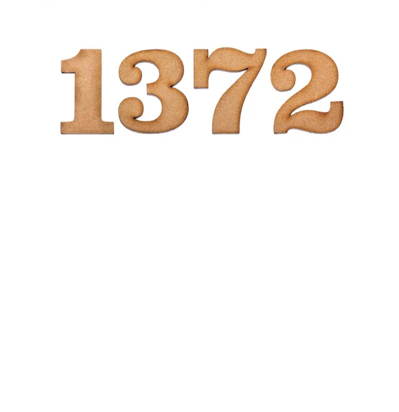 Száma 1372 Darab Elszigetelt Fehér Alapon — Stock Fotó