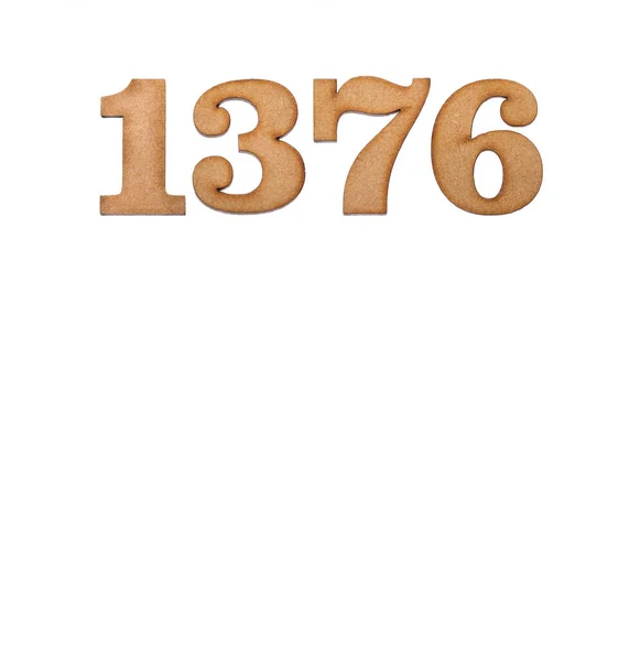 Száma 1376 Darab Elszigetelt Fehér Alapon — Stock Fotó
