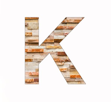 Alfabe Harfi K - Rustik mermer taş arkaplan