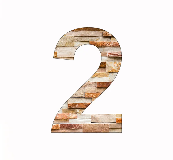 Number Digit Two Marble Block Background — Stockfoto