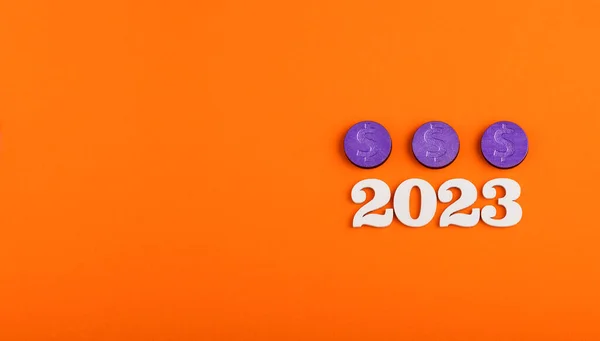 Business Money Saving Concept Year 2023 Money — Stock Fotó
