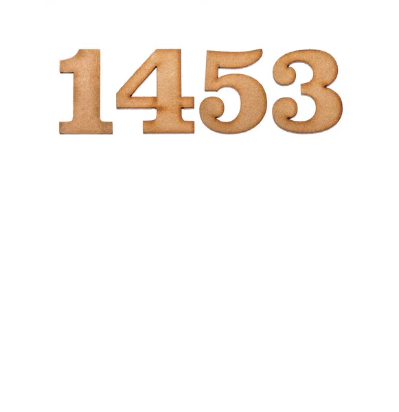 Number 1453 Wood Isolated White Background — Stock Photo, Image