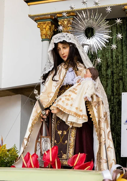 Religiösa Bild Jungfru Den Virgen Del Carmen Procession — Stockfoto