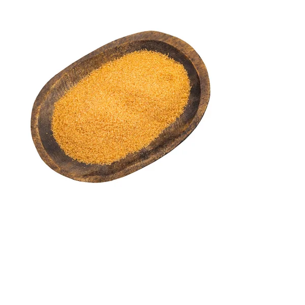Zucchero Canna Biologico Nella Ciotola Legno Saccharum Officinarum — Foto Stock