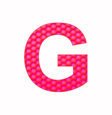 Alfabe harfi G - Kırmızı altıgenli silikon arkaplan