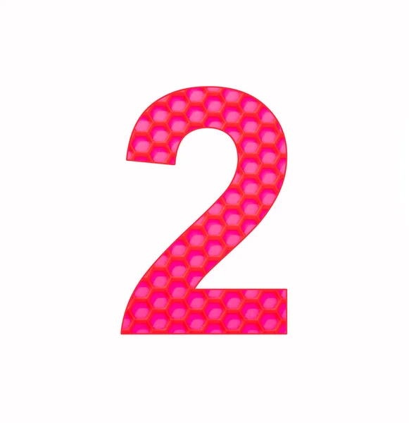 Number Digit Two Background Red Silicone Hexagonal — Fotografia de Stock