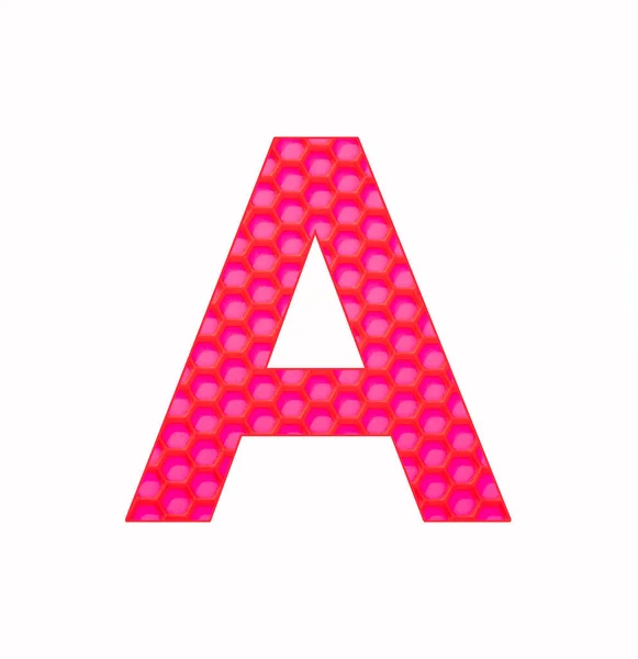 Alphabet Letter Silicone Background Red Hexagons — Fotografia de Stock