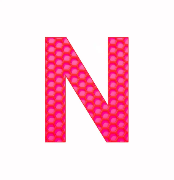Alphabet Letter Silicone Background Red Hexagons — Fotografia de Stock