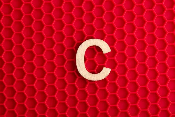 Alphabet Letter White Piece Silicone Background Red Hexagons — ストック写真