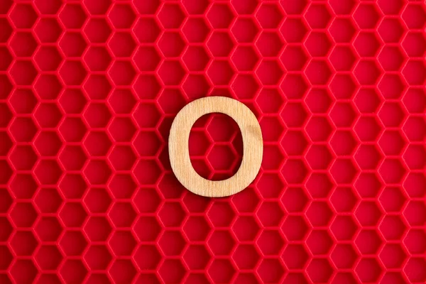 Alphabet Letter White Piece Silicone Background Red Hexagons — ストック写真