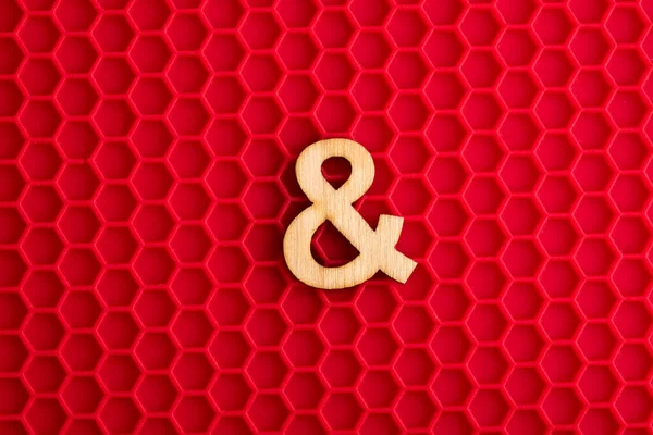 Alphabet Letter White Piece Silicone Background Red Hexagons — ストック写真