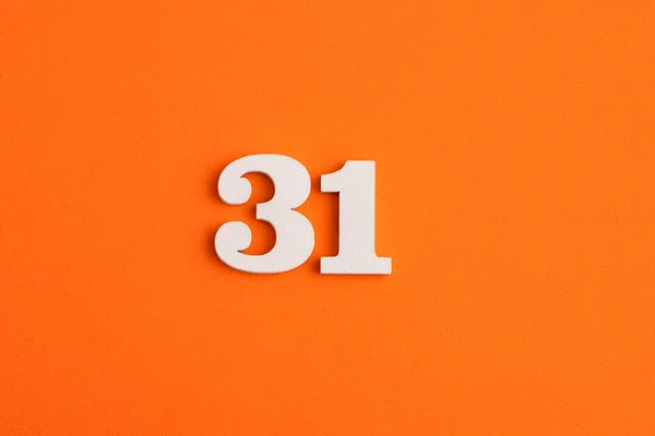 Number Orange Foam Rubber Background — Foto Stock
