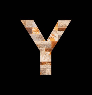 Alphabet letter Y on tile background - Veneer texture