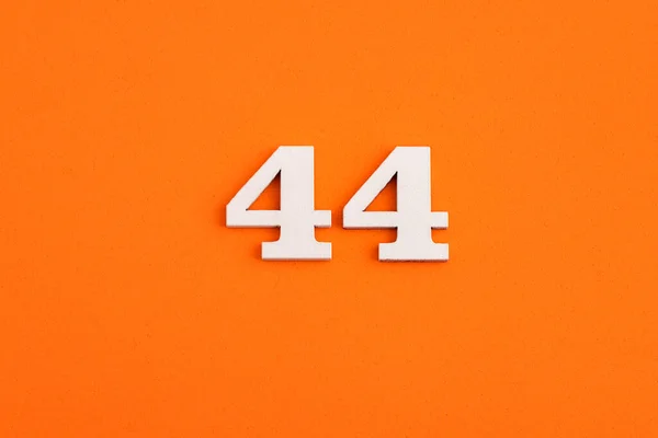 White Wooden Number Eva Rubber Orange Background — Foto Stock