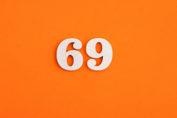 Number Orange Foam Rubber Background — стоковое фото