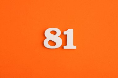 Number 81 - On orange foam rubber background